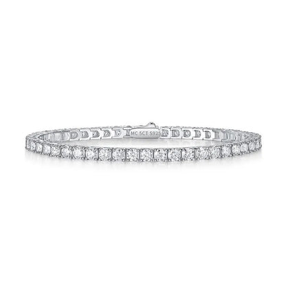 “925 sterling silver tennis bracelet with 0.3CT moissanite, elegant full-row design.”