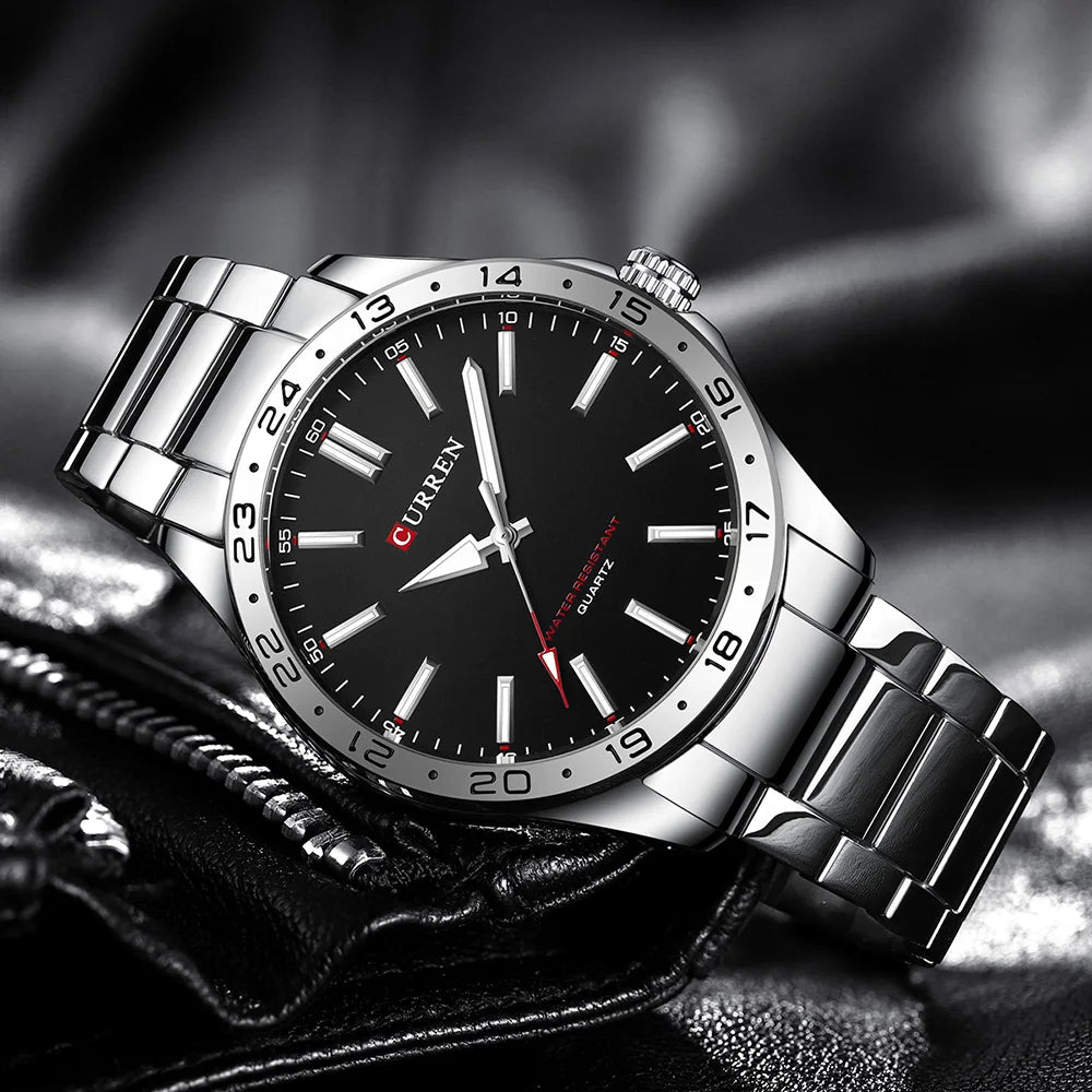 “Men’s Ultra Thin Stainless Steel Quartz Watch Simple Business Casual Fashion.”