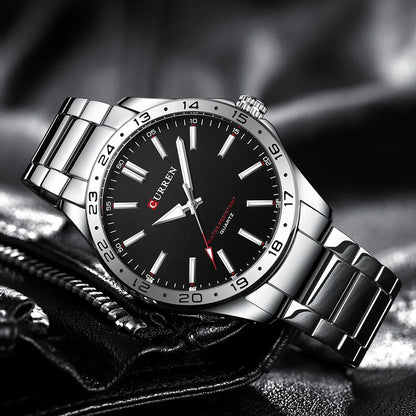 “Men’s Ultra Thin Stainless Steel Quartz Watch Simple Business Casual Fashion.”