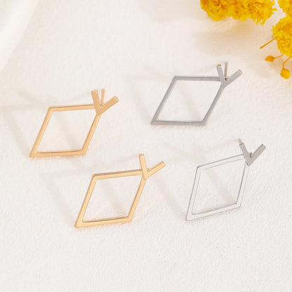 “Retro Geometric Square Triangle Stud Earrings for Women - Fashion Jewelry.”