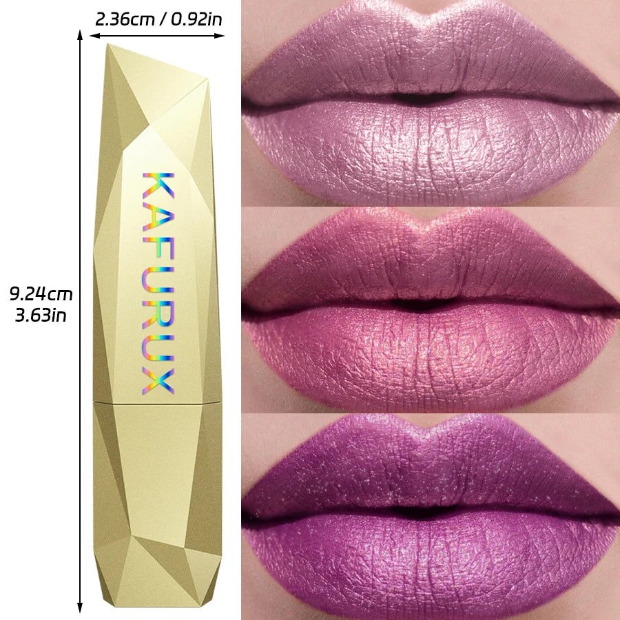 “21-Color Metallic Lipstick – Bold, Glittery, Long-Lasting Pearlescent Matte Lip Tint”