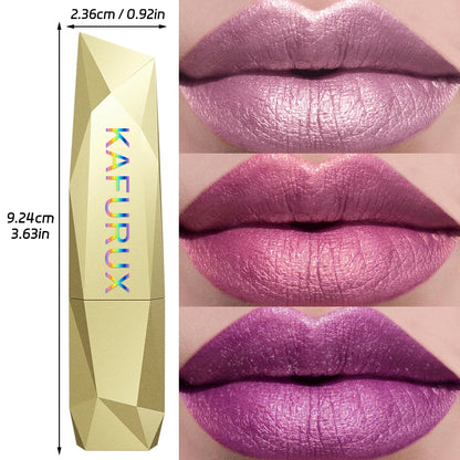 “21-Color Metallic Lipstick – Bold, Glittery, Long-Lasting Pearlescent Matte Lip Tint”