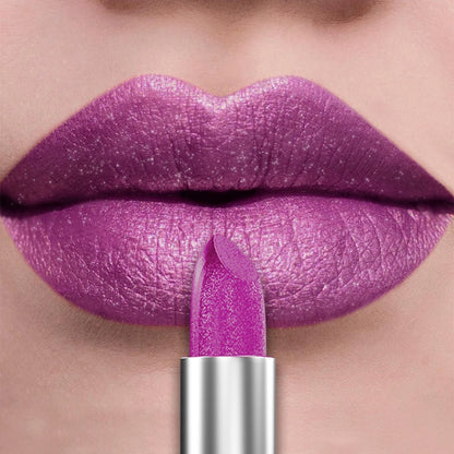 “21-Color Metallic Lipstick – Bold, Glittery, Long-Lasting Pearlescent Matte Lip Tint”