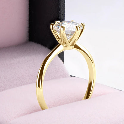 “0.5-3CT Moissanite Solitaire Ring Silver 925 14K Gold Plated Wedding Engagement Jewelry.”