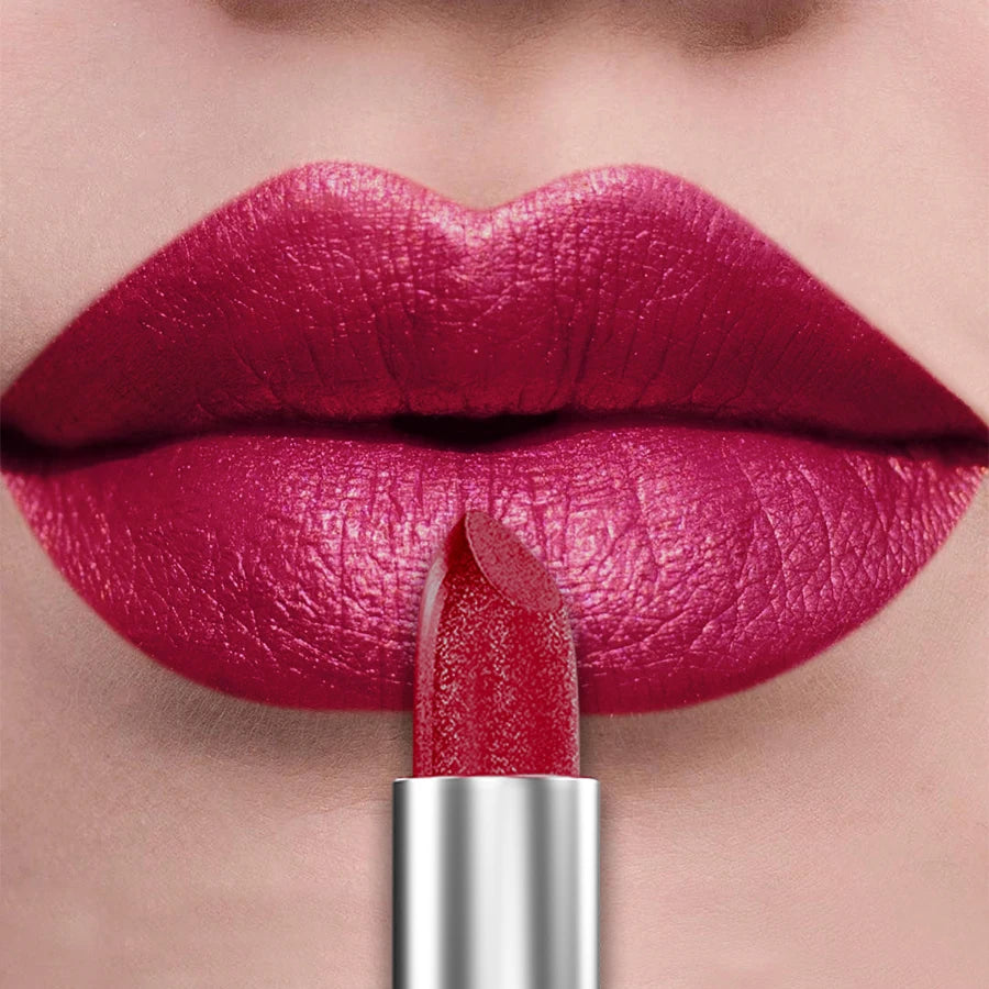 “21-Color Metallic Lipstick – Bold, Glittery, Long-Lasting Pearlescent Matte Lip Tint”