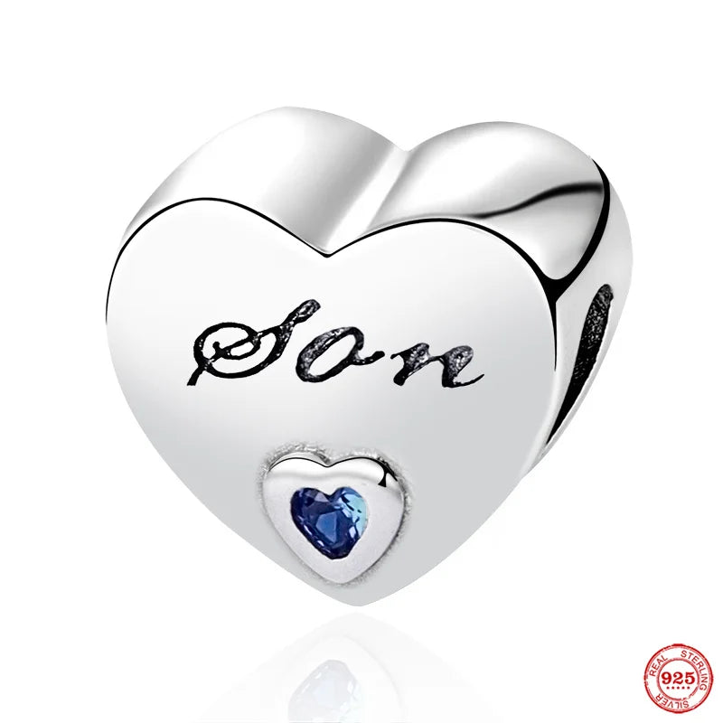 “925 Silver Family Charm Pendant - Sparkling Boy/Girl Bead for Pandora Bracelet.”