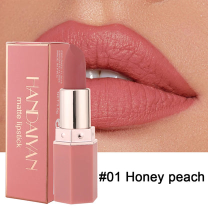 “6-Color Matte Lipstick - Long-Lasting, Non-Fading, Waterproof Velvet Finish.”