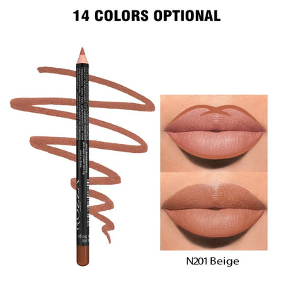 “14-Color Nude Matte Lipstick Pencil – Long-Lasting, Waterproof, High Pigmented Lip Liner”
