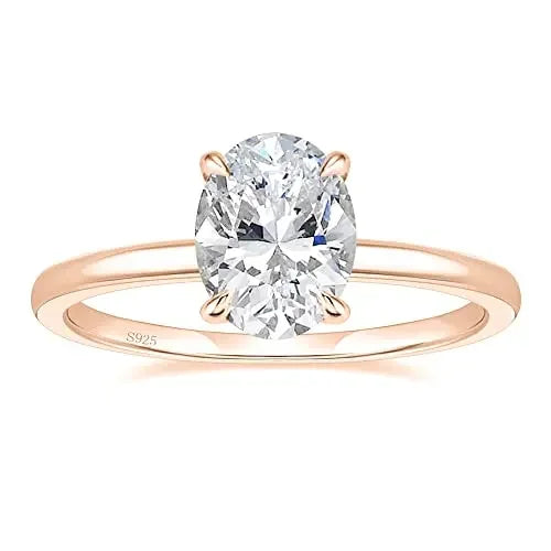 “3CT Oval Cut Cubic Zirconia Engagement Ring 925 Sterling Silver Wedding Jewelry.”