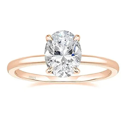 “3CT Oval Cut Cubic Zirconia Engagement Ring 925 Sterling Silver Wedding Jewelry.”