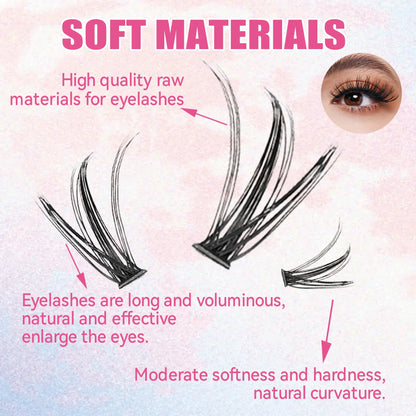 “200 pcs eyelash clusters with bond and seal glue, DIY lash extension kit.”