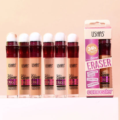 “Liquid concealer with sponge applicator, lightweight, moisturizing, multi-use, and long-lasting coverage.”