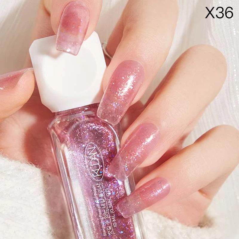 “10ml Water-Based Peel Off Nail Polish, Glitter Colors, Manicure Supplies”