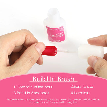 “Clear Nail Glue for False Nail Tips – Strong, Quick-Drying Adhesive for Perfect Nails”