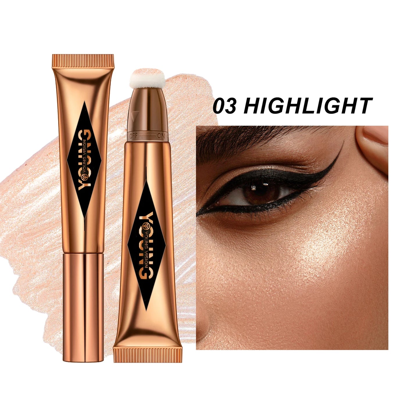 “YOUNG VISION Air Cushion Powder Blusher – High Gloss Stick, Liquid Rouge, 6 Color Options”