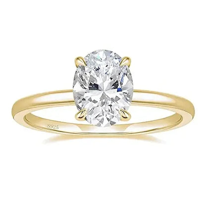 “3CT Oval Cut Cubic Zirconia Engagement Ring 925 Sterling Silver Wedding Jewelry.”