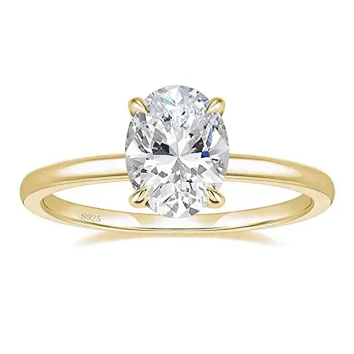 “3CT Oval Cut Cubic Zirconia Engagement Ring 925 Sterling Silver Wedding Jewelry.”