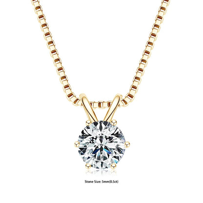 "GRA Certified 0.5-5ct Moissanite Pendant, 925 Sterling Silver Necklace, Elegant Gift for Women."