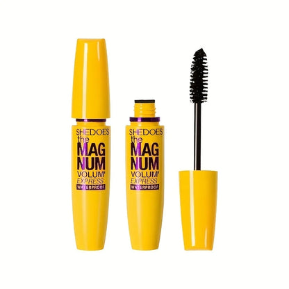 “4D black mascara: thickening, lengthening, curling, waterproof liquid fiber formula.”