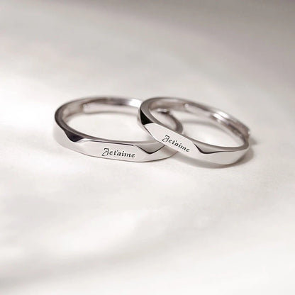 “Simple Couple Rings - Silver Sun & Moon Adjustable Open Ring for Men & Women.”