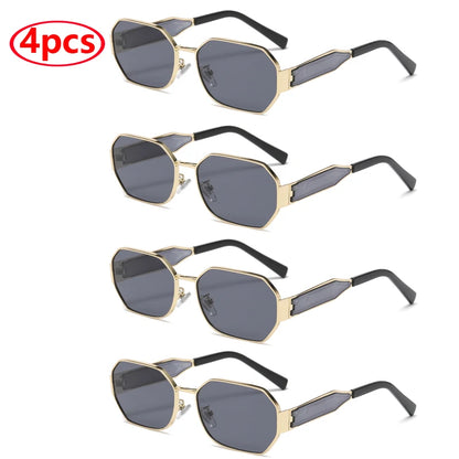 “Vintage rectangle sunglasses, retro metal frame, unisex designer black eyewear.”