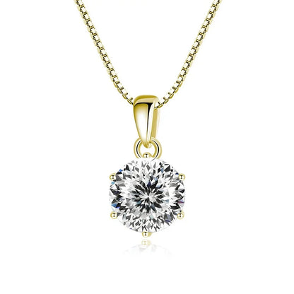 “1CT Real Moissanite Pendant Necklace, Royal Blue, Sterling Silver Wedding Jewelry.”