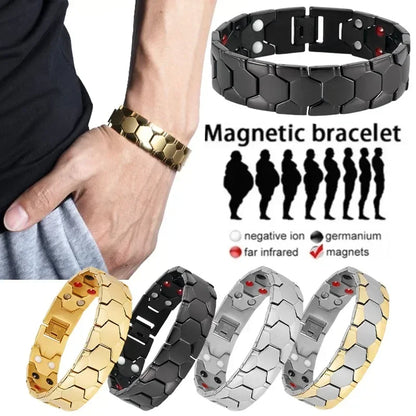 “Men’s Magnetic Detox Bracelet - Lymph Drainage & Arthritis Pain Relief Jewelry.”
