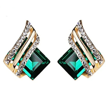“Gold-Plated Zircon Earrings for Women - Elegant Anniversary Jewelry.”