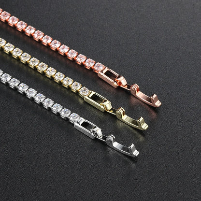 “2.5mm Zircon Tennis Bracelet for Women, Thin Chain Charm Wedding Jewelry”