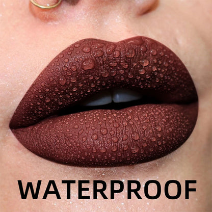 “19-Color Matte Velvet Lip Gloss – Waterproof Liquid Lipstick, Nude to Black Shades”