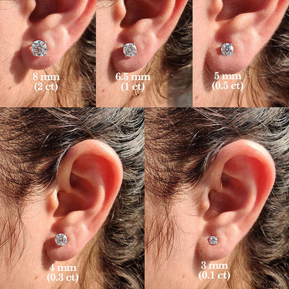 “0.1-3CT moissanite stud earrings, 925 silver, platinum plated, GRA certified wedding jewelry.”