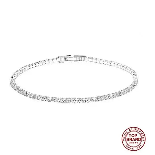 “3-5mm Real Moissanite Bracelet, Sparkling S925 Sterling Silver, Luxury Wedding Jewelry.”