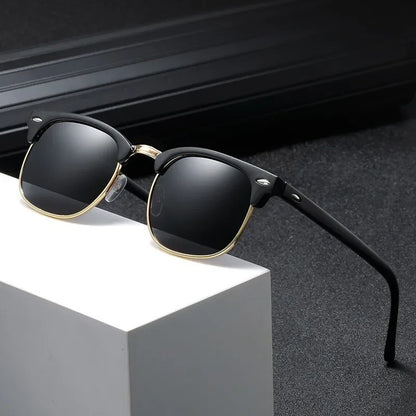 “Classic oval-frame sunglasses, UV protection, unisex design, ideal for summer driving.” - Dazzory 