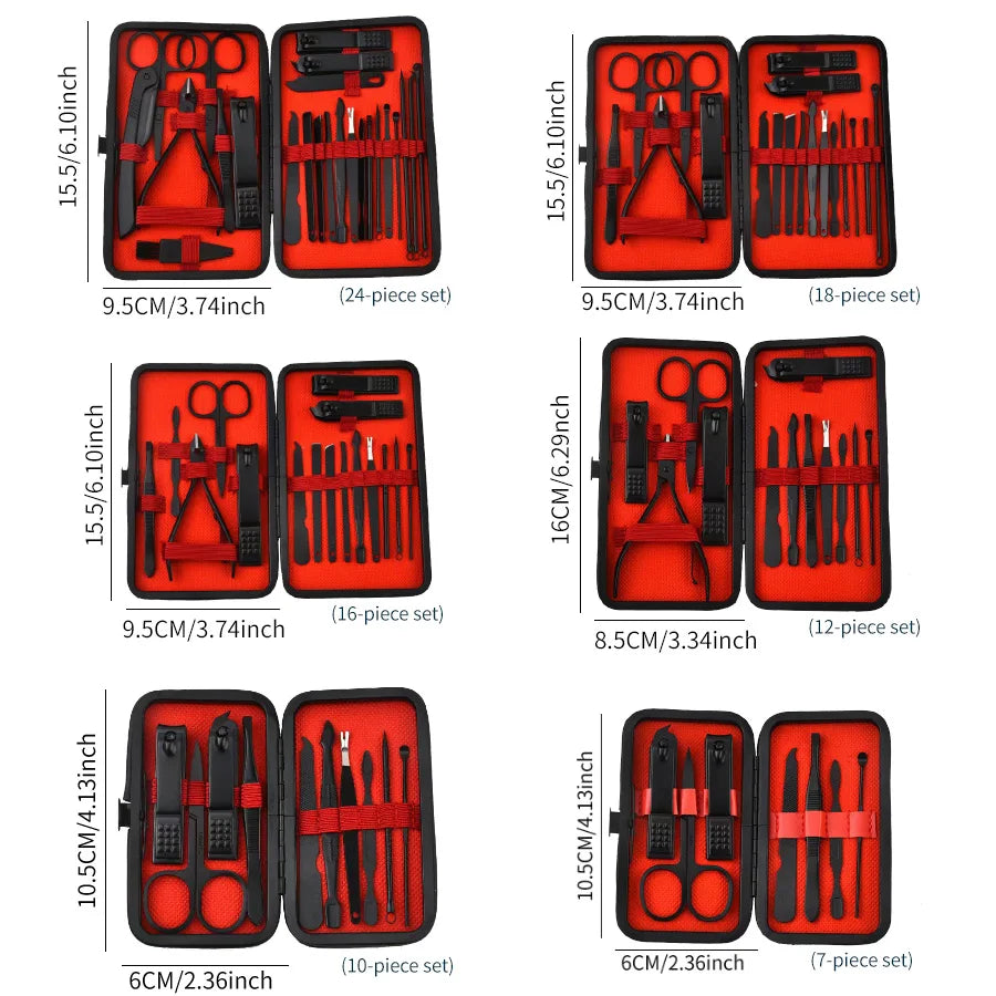 “Convenient nail clipper set with manicure, pedicure, trimming, and peeling tools.”