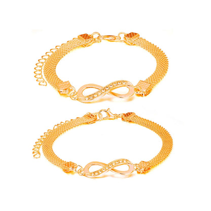 “2 Pcs Love Heart Couple Bracelets, Silver Double Layer Matching Chain Jewelry Gift.”