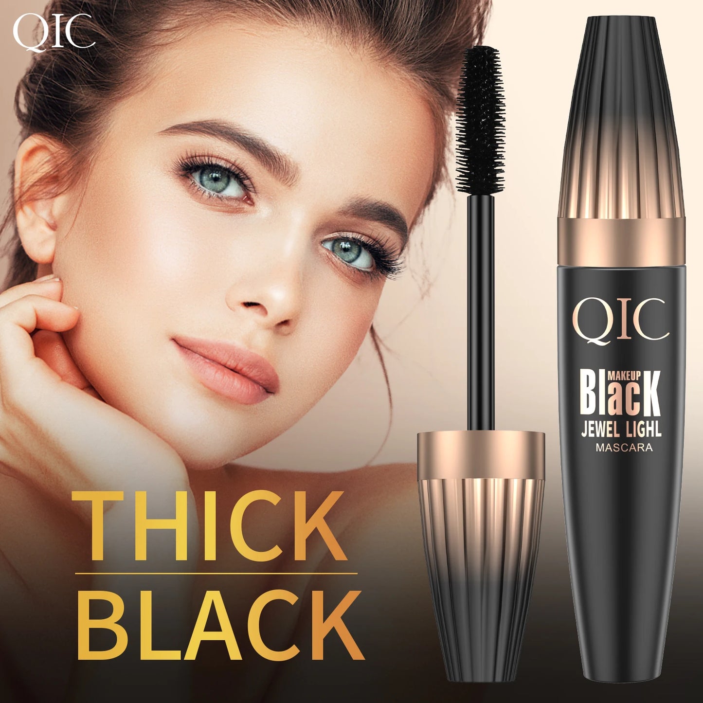 “4D Waterproof Lash Mascara, Long-lasting, Thick Curling, Smudge-proof Eye Makeup Tool.”
