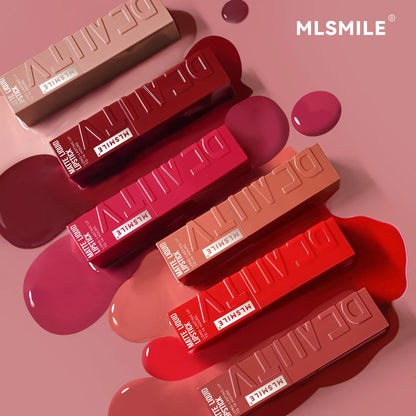 “6-Color Non-Stick Velvet Satin Lip Gloss, Waterproof, Long-Lasting Matte Liquid Lipstick”
