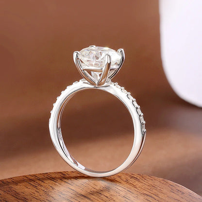“1-3CT D VVS1 moissanite ring, 18K white gold plated, 925 silver, GRA certified.”