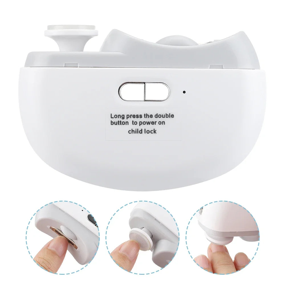 “Rechargeable electric nail clipper with grinding, polishing, light—automatic trimmer.”