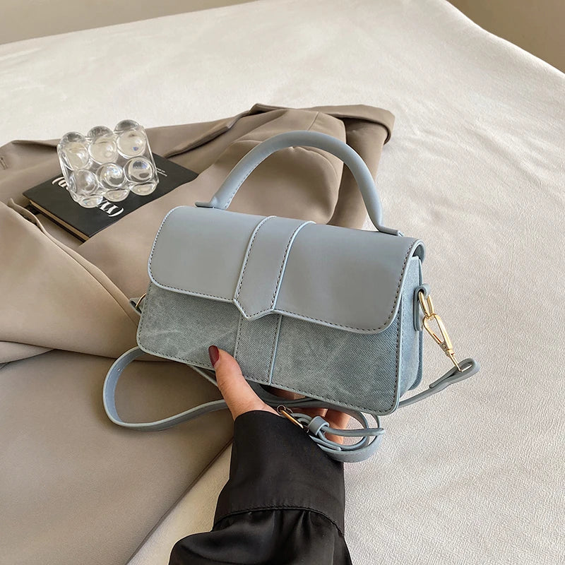 “PU leather shoulder bag, vintage square satchel, fashion crossbody handbag for women, black.”