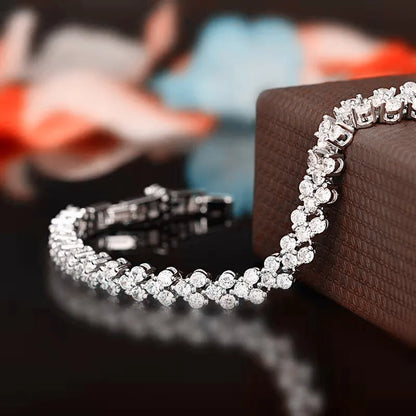 “Luxury Roman Crystal Chain Bracelets for Women, Trendy Rhinestone Charm Bangles”