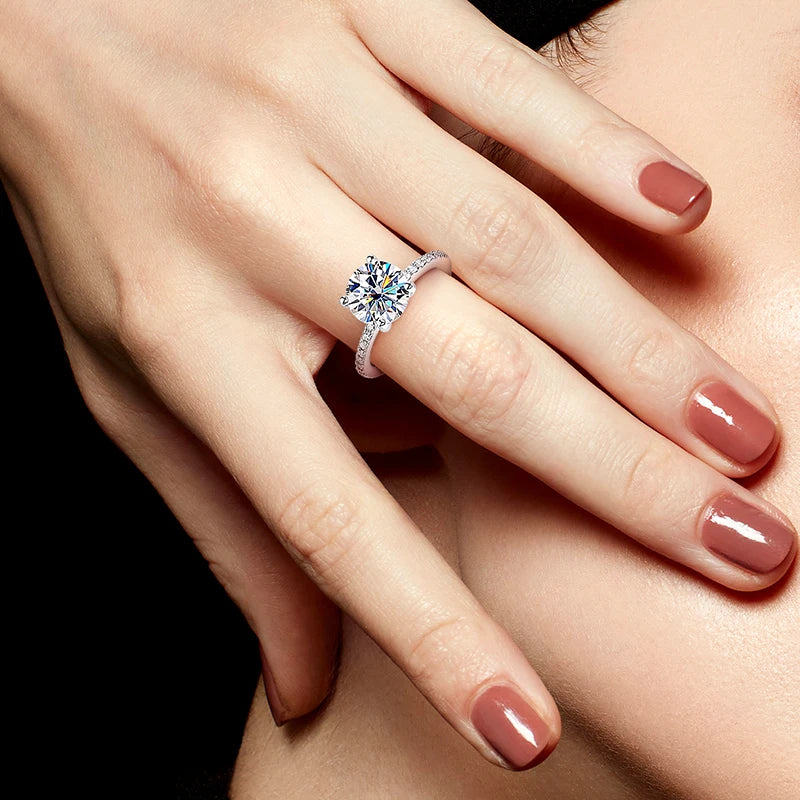 “1-3CT D VVS1 moissanite ring, 18K white gold plated, 925 silver, GRA certified.”