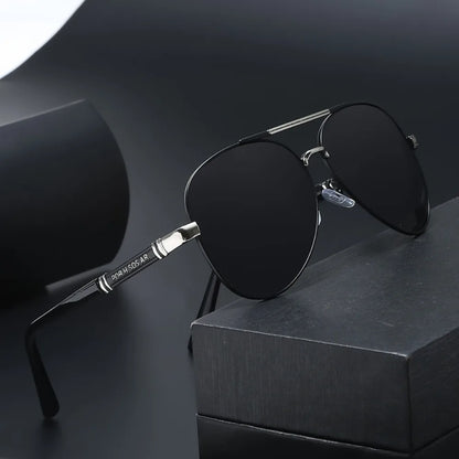 “Polarized aviator sunglasses, lightweight frame, UV400 protection, perfect for fishing and sun.”