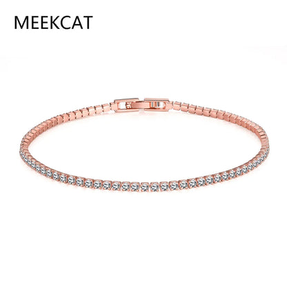 “3-5mm Real Moissanite Bracelet, Sparkling S925 Sterling Silver, Luxury Wedding Jewelry.”