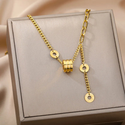 “316L Stainless Steel Heart Necklace - Multilayer Gold Goth Jewelry.”